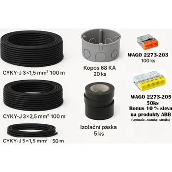 elektrický kabel Elektrospoj Elektroinstalační balíček