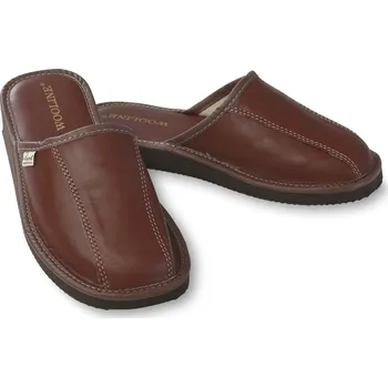 Pánská obuv Wooline Pánské kožené pantofle, hnědé Velikost obuvi: 42