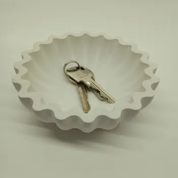 Váza LUKA Vroubkovaná miska na šperky či klíče vel.S Barva: bílá