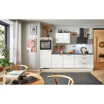 Kuchyňská linka Kuchyňská linka se spotřebiči, dřezem a dřezovou baterií Naturel 260x60x92 cm mat bílá lesklá 503PKW5260G1L