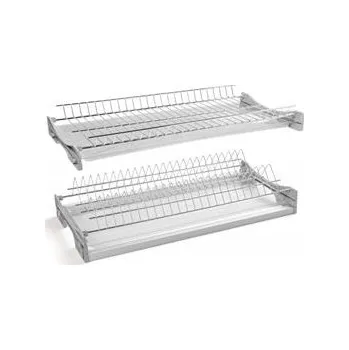 Odkapávač na nádobí GTV Odkapávač/pořadač BASIC 3, dvoupatrový, skříňka 800, na desky 16 - 18 mm, 2x vana, chrom