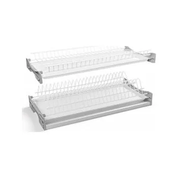 Odkapávač na nádobí GTV Odkapávač/pořadač BASIC 3, dvoupatrový, skříňka 800, pro desky 16 - 18 mm, 2x vana, bílý