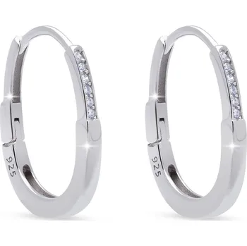 Náušnice Stříbrné kruhové náušnice se šesti zirkony 3648