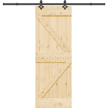 Vchodové dveře OMAXI Posuvné dveře s kováním 70 x 210 cm masivní borové dřevo 837530