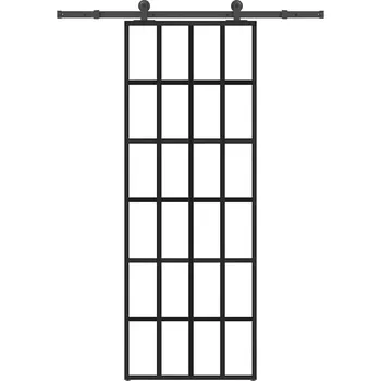 Interiérové dveře OMAXI Posuvné dveře s kováním 76x205 cm ESG sklo a hliník 828682
