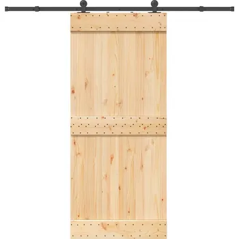 Interiérové dveře OMAXI Posuvné dveře s kováním 90 x 210 cm masivní borové dřevo 837929