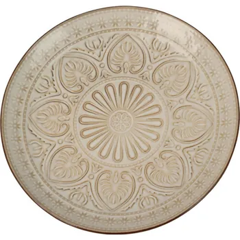 Talíř EH Excellent Houseware Keramický talíř se vzorem, Ø 26,5 cm, béžový