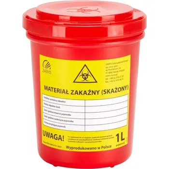 Odpadkový koš Nádoba na zdravotnický odpad 1,0 l - červená