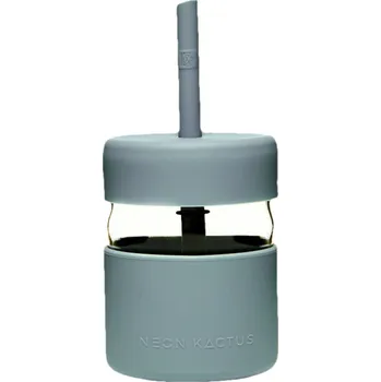 Neon Kactus dětská sklenice s brčkem 230 ml - zelená + Sleva 5% s kódem AKCE5