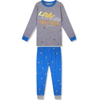 Chlapecké pyžamo Chlapecké pyžamo Kugo MP1342 šedá / petrolejová