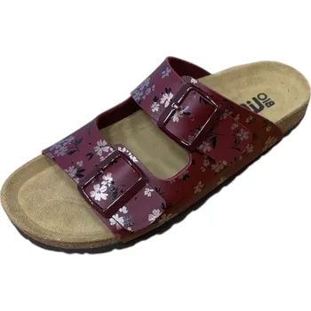 Dámské pantofle Bio Life Lena dámské nazouváky bordo kytičky Barva: Bordo, Velikost: 41