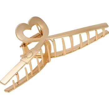 Spona do vlasů - skřipec zlatý se srdcem 0945