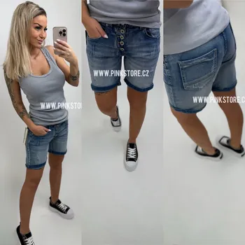 Pánské kraťasy Kraťasy s knoflíky FIVE Velikost: S, Barva: Modrá