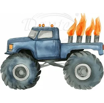 Textilní nažehlovací páska Dante Nažehlovačka Monstertruck - 6 x 5 cm