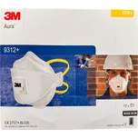 9312+ 3M filtrační polomaska s ventilkem (respirátor) Aura, třída ochrany FFP1, Balení 10 ks, cena za kus