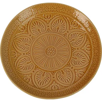 Talíř EH Excellent Houseware Keramický talíř se vzorem, Ø 26,5 cm, hnědý