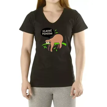 Dámské tričko - Hlavně pohoda - černé - S