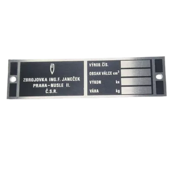 Motor pro motocykl Štítek typový na motor Jawa 350 OHV - leptaný