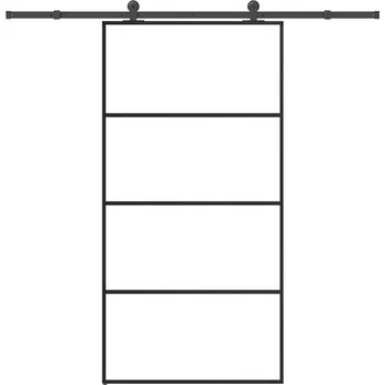 Interiérové dveře OMAXI Posuvné dveře s kováním 102,5 x 205 cm ESG sklo a hliník 828934