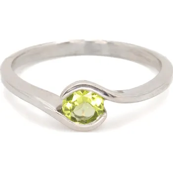 Prsten AUREE | Fine Jewelry Zlatý prsten s olivínem materiál: bílé zlato 585/1000