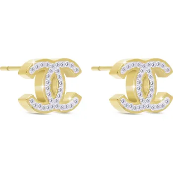 Náušnice biju Náušnice z chirurgické oceli, pozlacené 14k půlkruhy 1003405