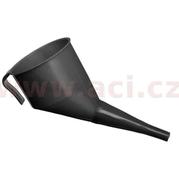 Nářadí na motocykly Plastový trychtýř na PHM šikmý se sítkem, černý plast, průměr 13 cm