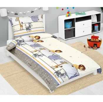 Povlečení Bellatex Dětské bavlněné povlečení Junior Safari béžová, 140 x 200, 70 x 90 cm, 140 x 200 cm, 70 x 90 cm