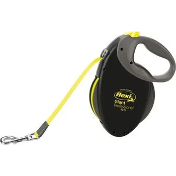 Vodítko pro psa Flexi Giant Neon pásek, černá/neon žlutá Provedení: L: délka 8 m, do 50 kg
