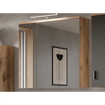 Koupelnový nábytek Koupelnová zrcadlová skříňka Grado, dub nox