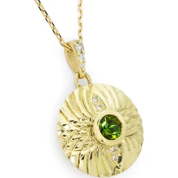 Náhrdelník AUREE | Fine Jewelry Zlatý náhrdelník s diamanty a turmalínem