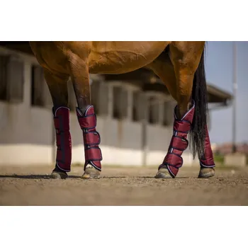 Ochrana nohy a ocasu Transportní chrániče EquiTheme Tyrex 1200 D Vínová PONY