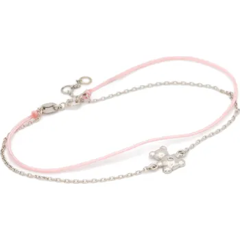 Náramek AUREE | Fine Jewelry Náramek z bílého zlata s medvídkem a diamantem - Baby materiál: bílé zlato 585/1000