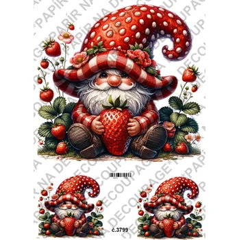 Umělecký papír Rýžový a soft papír na decoupage - Skřítek letní - KB03799 Materiál: Soft, Rozměr: A4