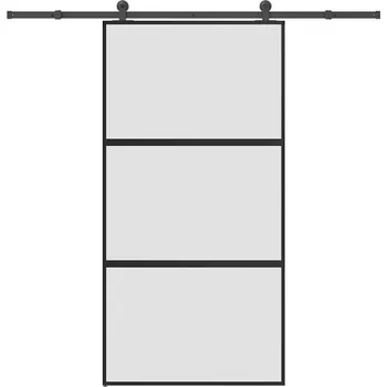 Vchodové dveře OMAXI Posuvné dveře s kováním 102,5x205 cm tvrzeného sklo a hliník 829542