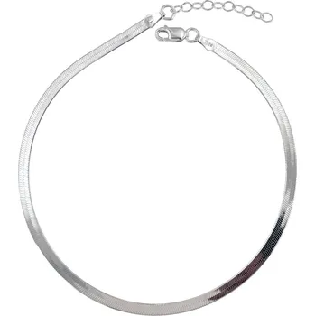 Řetízek Stříbrný řetízek na nohu plochý hádek délka řetízku 25+3cm