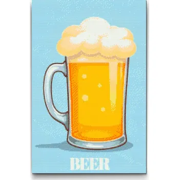 Diamantové malování Diamantové malování - Beer Velikost: 40x60cm, Rámování: Pouze srolované plátno, Diamanty: Čtvercové