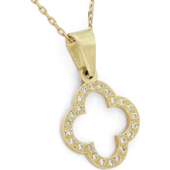 Náhrdelník AUREE | Fine Jewelry Zlatý náhrdelník s diamantovým čtyřlístkem materiál: žluté zlato 585/1000