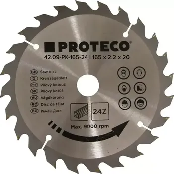 Pilový kotouč PROTECO pilový kotouč 165mm*2.2mm*20/16mm 24 WZ HM 42.09-PK165-24