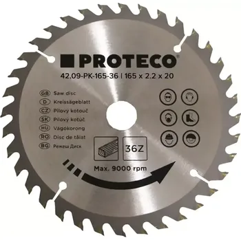 Pilový kotouč PROTECO pilový kotouč 165mm*2.2mm*20/16mm 36 WZ HM 42.09-PK165-36