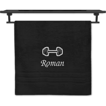 Osuška se jménem NA PŘÁNÍ černá 70x140 Činka