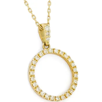 Náhrdelník AUREE | Fine Jewelry Zlatý kruhový náhrdelník s diamanty materiál: bílé zlato 585/1000