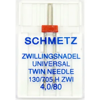 Univerzální dvojjehla SCHMETZ TWIN 130/705 H rozpich 4,0mm, 2x80