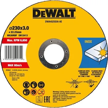 Řezný kotouč DeWALT DWA4525SIA-AE - Kotouč řezný pr. 230 x 3 x 22 mm na kov, nerez INOX