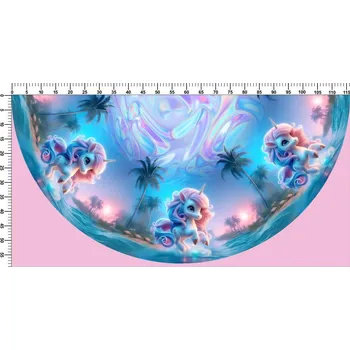 Panel- Dětská půlkolová sukně - Jednorožec