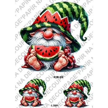 Umělecký papír Rýžový a soft papír na decoupage - Skřítek letní - KB03801 Materiál: Soft, Rozměr: A4