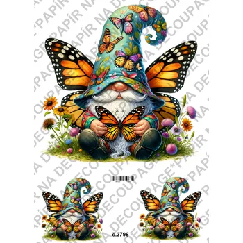 Umělecký papír Rýžový a soft papír na decoupage - Skřítek letní - KB03796 Materiál: Soft, Rozměr: A4