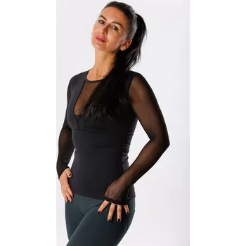 Dámské tričko GoldBee Stahující Tričko Extra Síťované Mesh Black Barva: Black, Velikost: 3XL