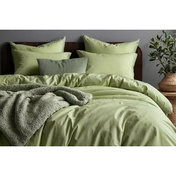 Povlečení DARRÉ Bavlněné povlečení Jednobarevné perkálové - pistáciové Velikost: 140 x 220 + 70 x 90