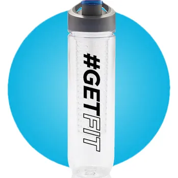 Láhev XD Design Láhev s košíkem na ovoce Get Fit, 800 ml, Loooqs, čirá/šedá/modrá + Sleva 5% s kódem AKCE5