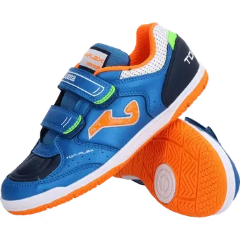 Dívčí obuv Dětské sálové kopačky Joma Top Flex IN suchý zip modré4